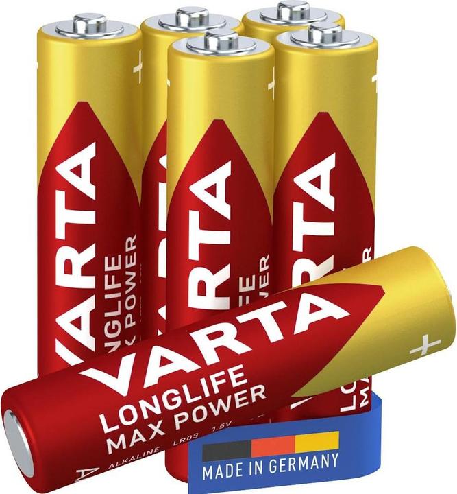 Produktbild Varta Longlife Max Power AAA Pack 6 (6 Stk., AAA / LR03 / Micro / R03 / AM4 / MN2400 / KR03, 1270 mAh)