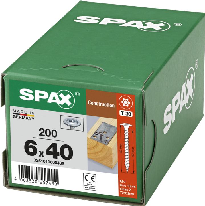 Produktbild Spax Tellerkopf T-Star Plus T30 Vollgewinde Wirox (200 Schrauben pro Stück)