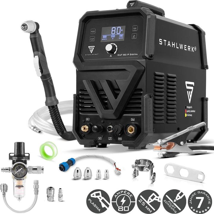 Stahlwerk plasma cutter CUT 80 P Digital 80 A HF pilot ignition THC Plasma Cutter 25 mm cutting depth