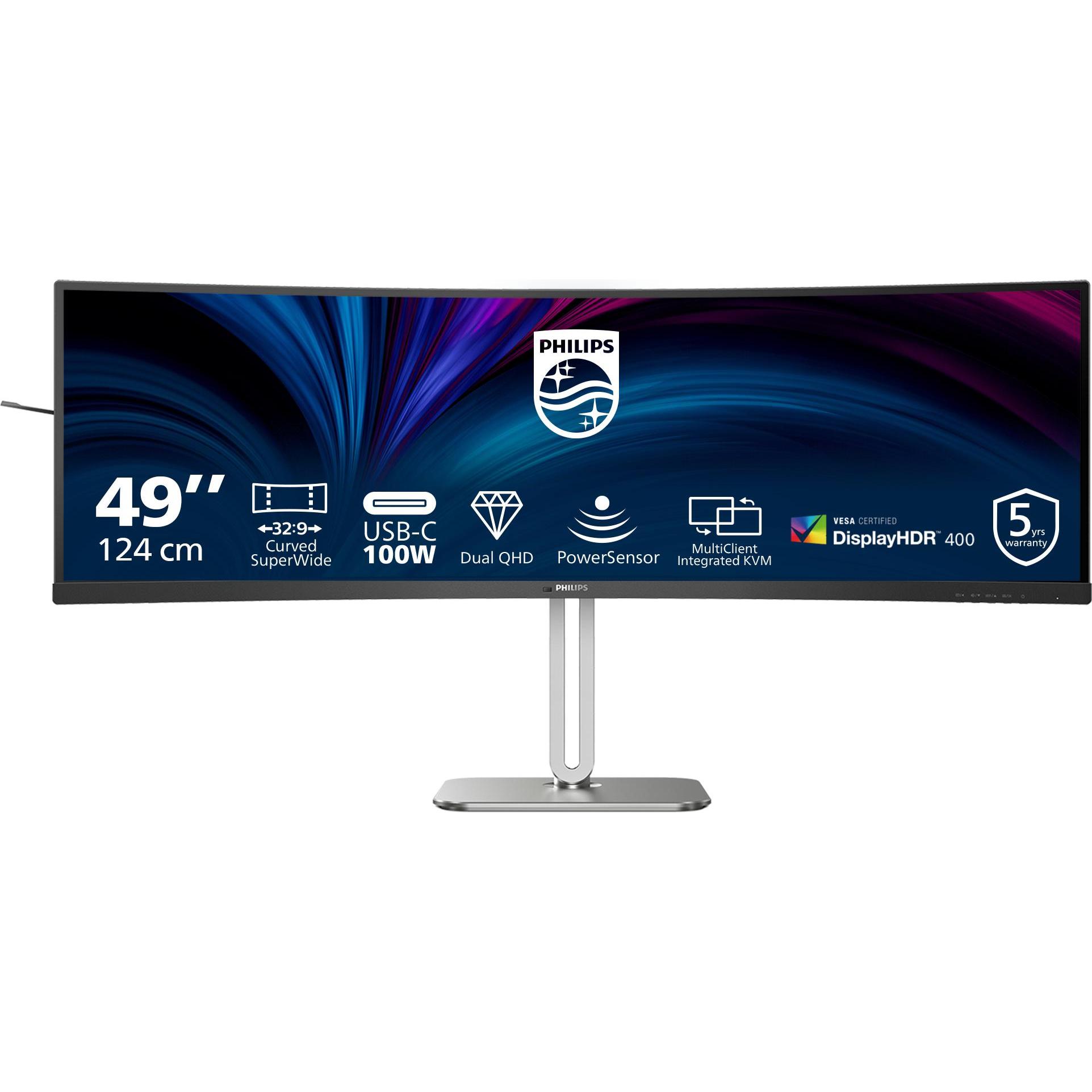 Philips TFT 49B2U5900C curved 49"/5120x1440/DP/2xHDMI/USB/USBC/höv (5120 x 1440 Pixel, 48.80"), Moni