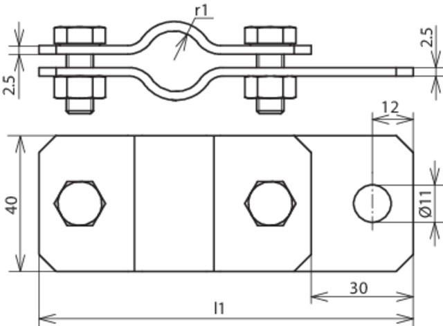 Produktbild Dehn Erdungsrohrschelle D 55mm m. 410369 (Sonstige)
