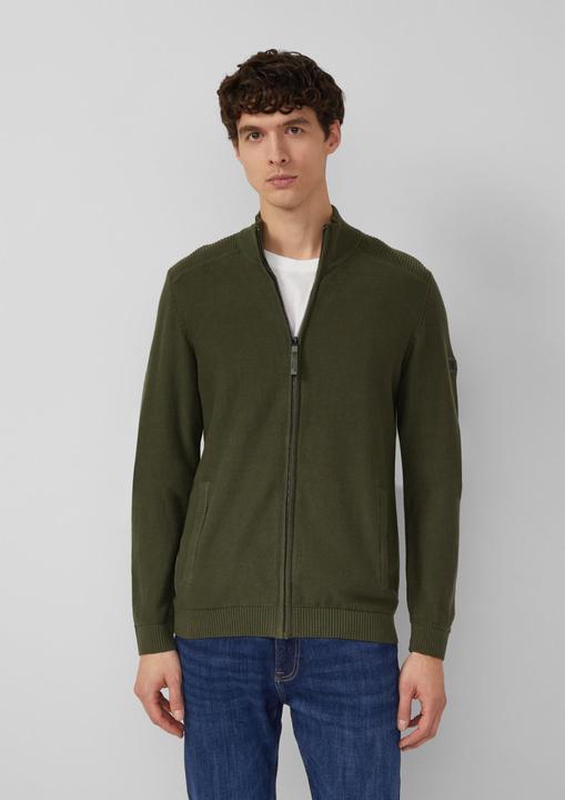 Produktbild s.Oliver Strickjacke Strickjacke im Mustermix mit Troyer-Kragen (M)