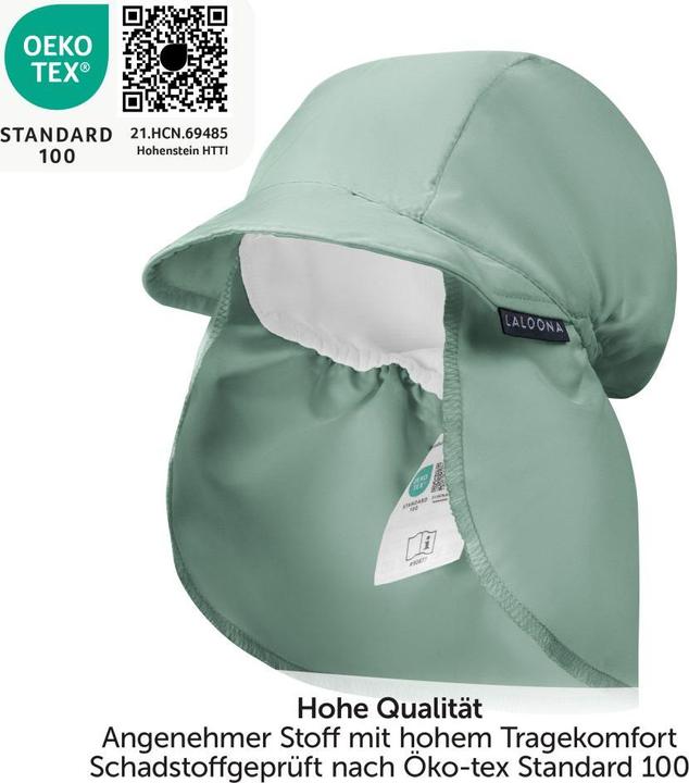 Immagine prodotto La Loona Berretti e cappelli per bambini LaLoona con protezione del collo UPF 80 - verde salvia -