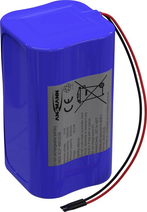 Actual product image Ansmann 4S1P battery pack 4x 18650 cable Li-Ion 14.4 V 3350 mAh (1 pcs., 18650, 3350 mAh)