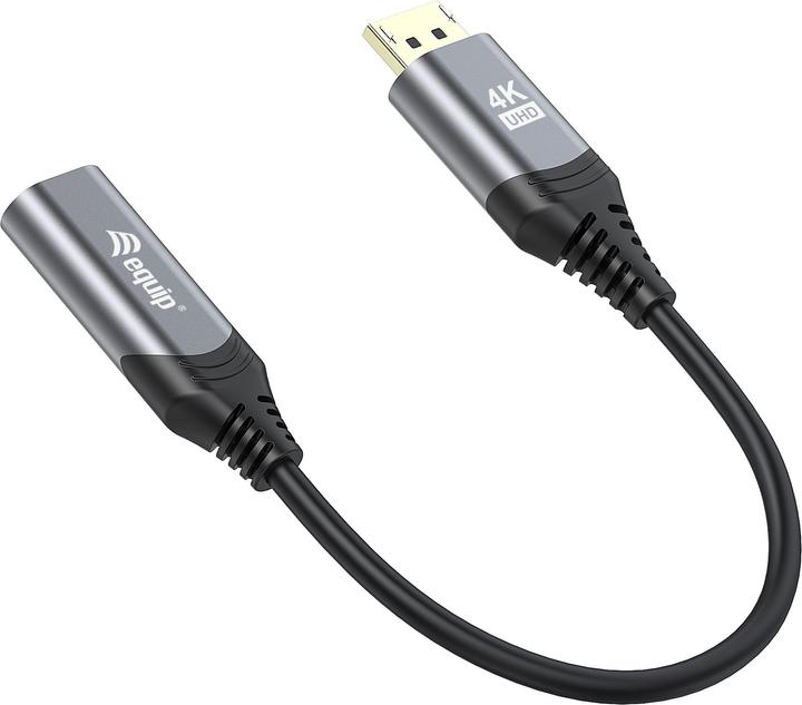 Image du produit equip Adaptateur Displayport->HDMI 1.2 mâle/femelle 4K/60Hz gris (HDMI, 15 cm)