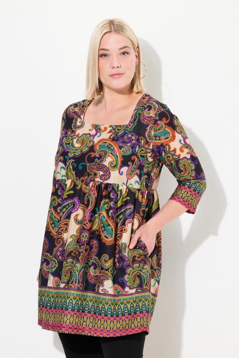 Produktbild Ulla Popken Longshirt, CottonTouch, Alloverdruck, Bordüren (62)