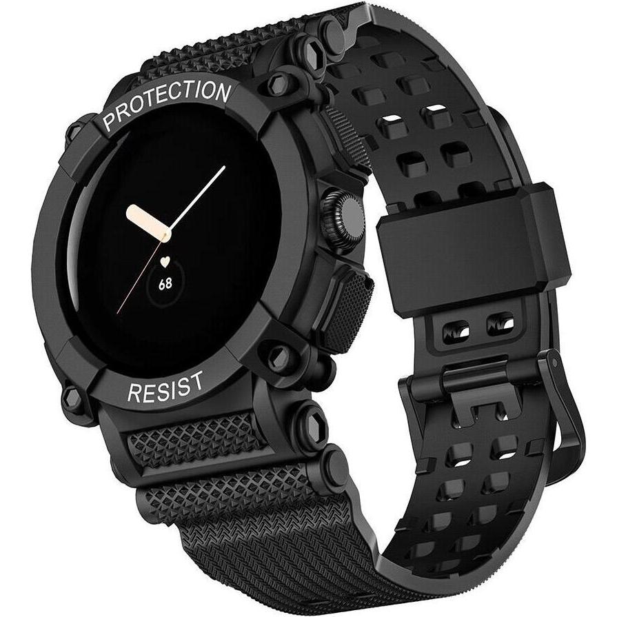 Strap-it Armband (Silikon), Uhrenarmband, Schwarz