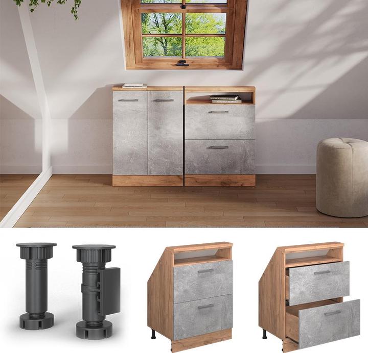 Produktbild Vicco Küchenschrank für Dachschrägen R-Line (60 x 46 x 81.60 cm)