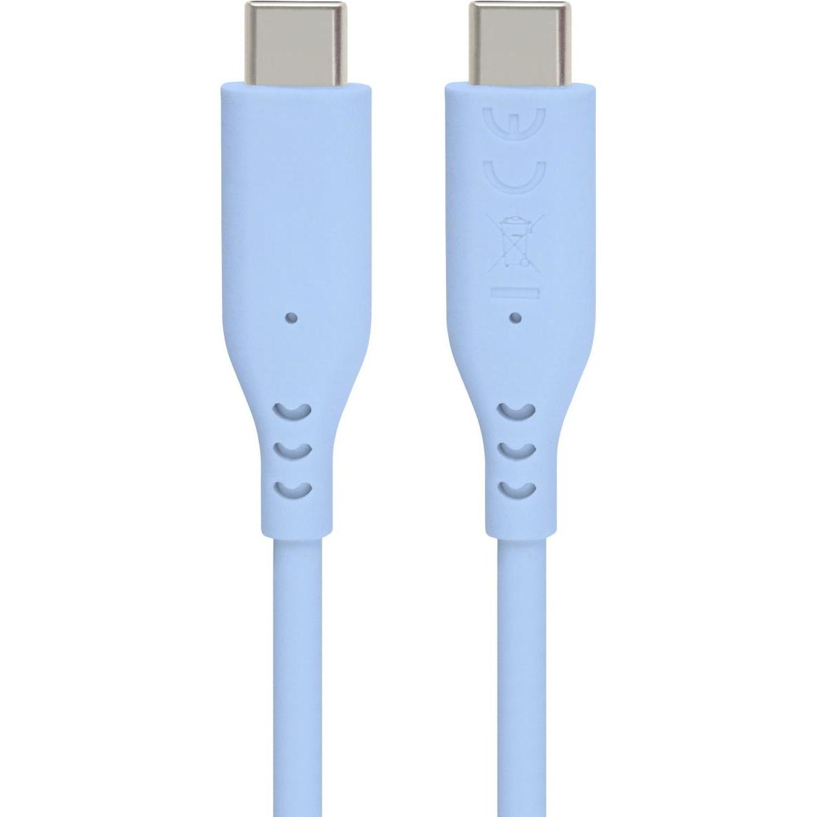 PremiumCord Kabel USB-C na USB-C, 60W, 480Mbps, silikonový, modrý, 1,5m (1.50 m, 60 W), Cavo USB