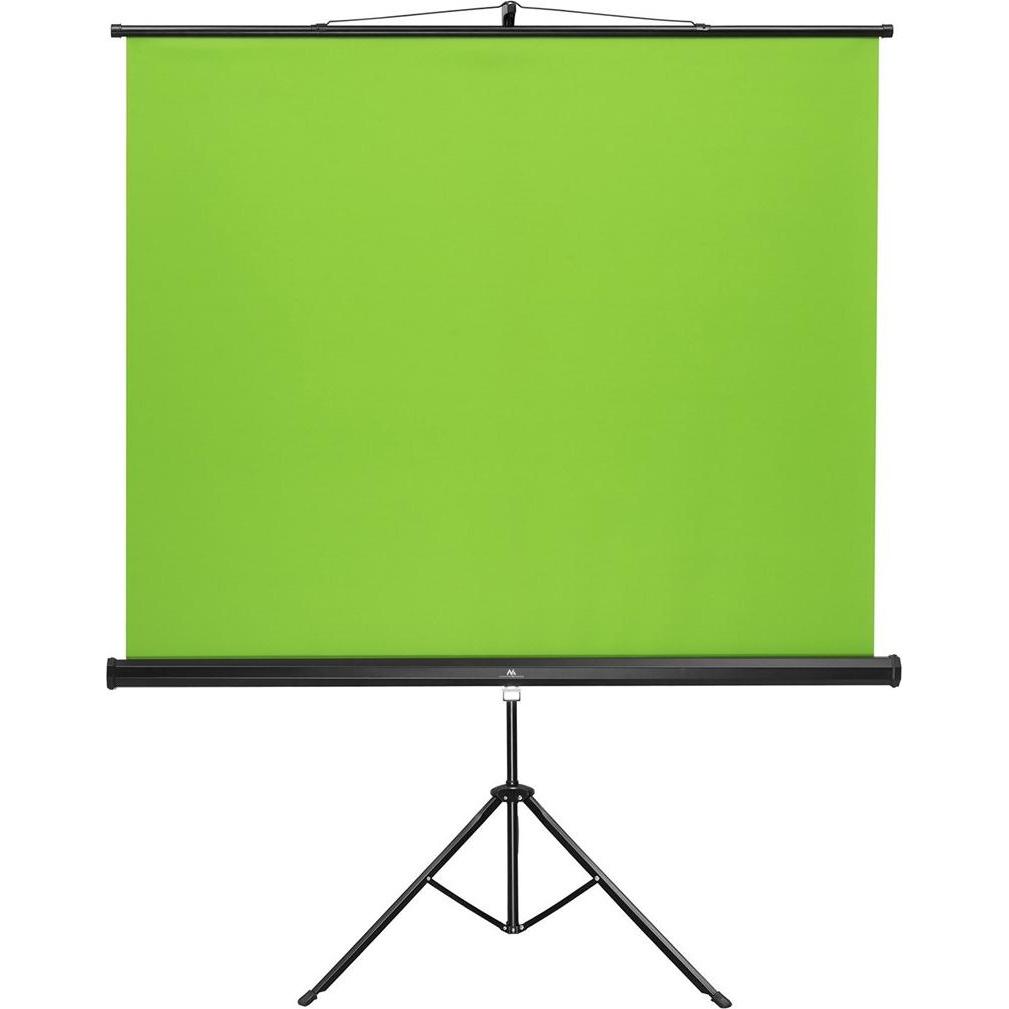 Maclean Ständer Green Screen auf Parkplatz, 92", 150x180cm, höhenverstellbar, MC-931 (92", 4:3), Leinwand, Schwarz