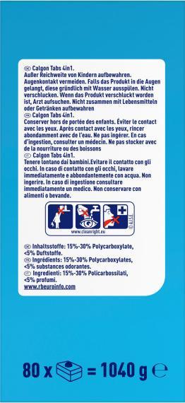 Produktbild Calgon Maschinenreinigungsmittel 4in1 Tabs