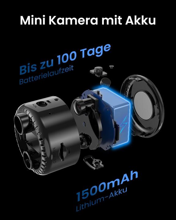 Produktbild Hycency Mini WLAN Überwachungskamera mit 4K und Nachtsicht