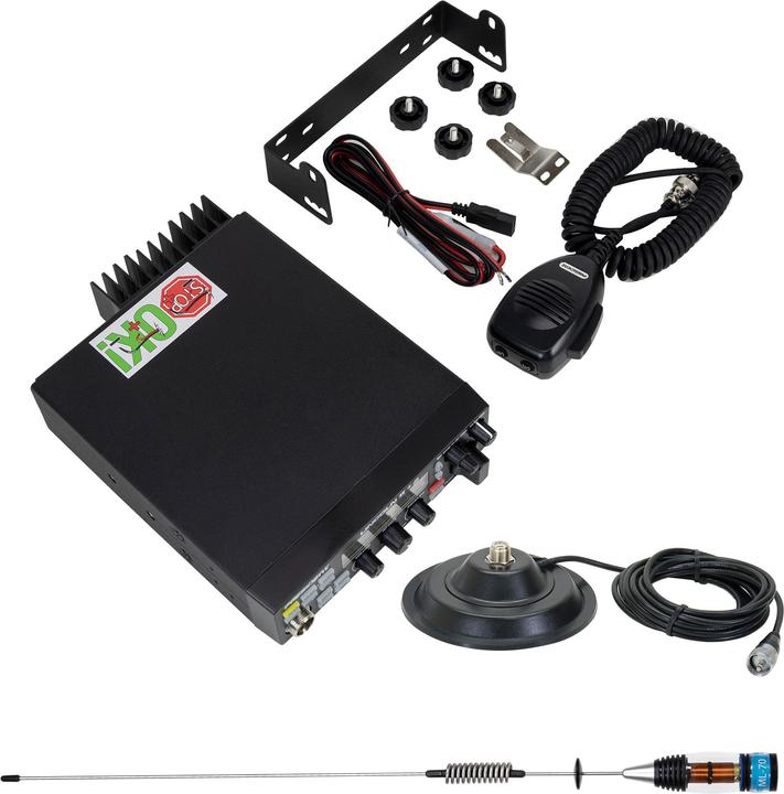 Immagine prodotto PNI Pacchetto radio CB President LINCOLN II + antenna CB ML70, lunghezza 70 cm, 26-30 MHz, 200 W (0.00 km)