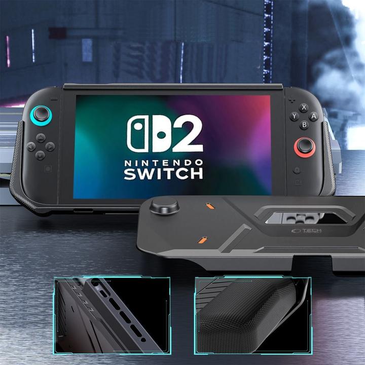 Actual product image Tech-Protect Carbonox-Hülle für Nintendo Switch 2, Schwarz (Switch 2)