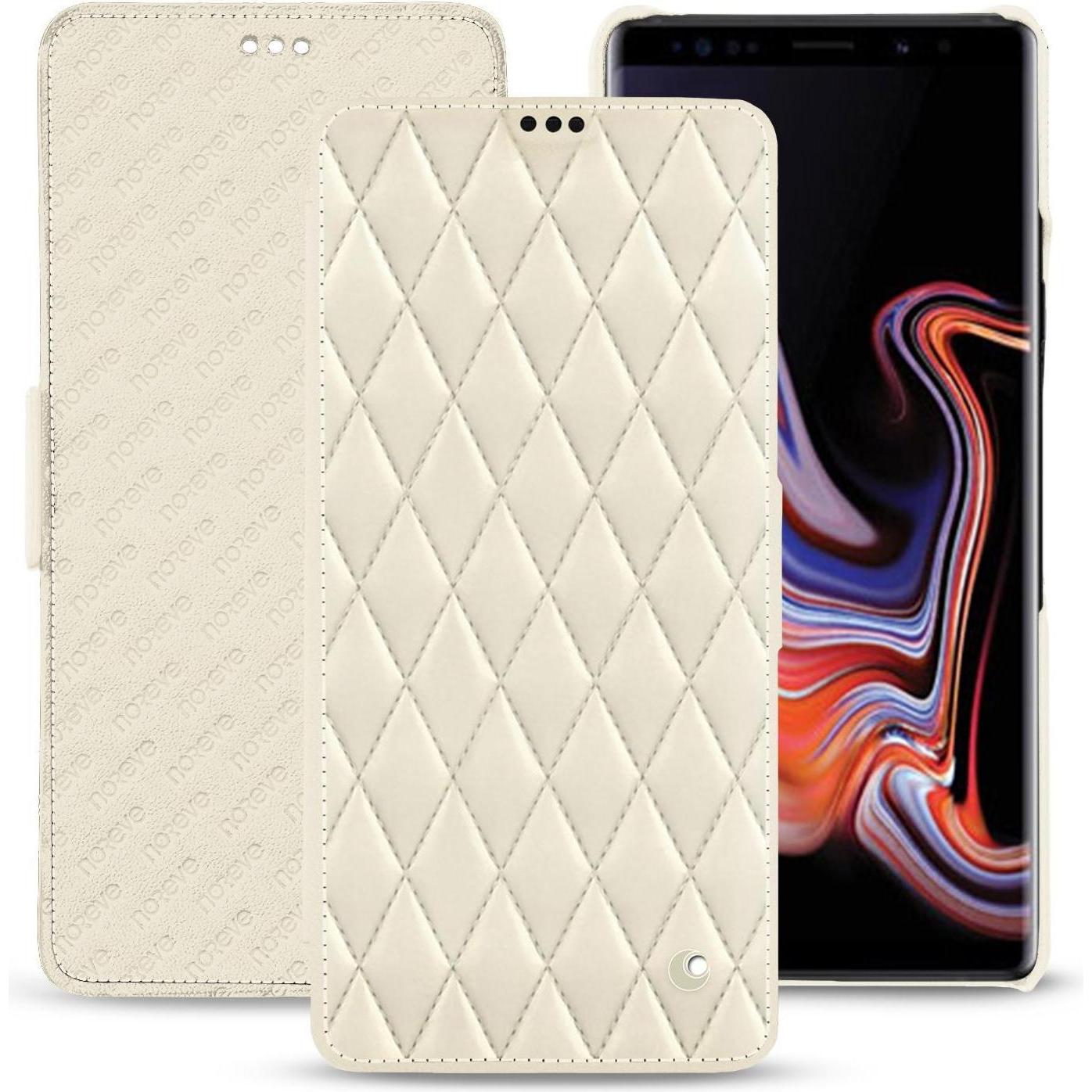 Noreve Lederschutzhülle horizontal (Samsung Galaxy Note 9), Smartphone Hülle, Weiss