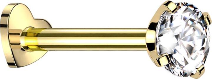 Produktbild Star Piercing Micro Labret Herz Innengewinde vergoldet Kristall silber gefasst (Titan, ohne Messing)