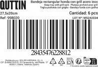 Actual product image Quttin Rectangular tray with grill 275x20 privilege