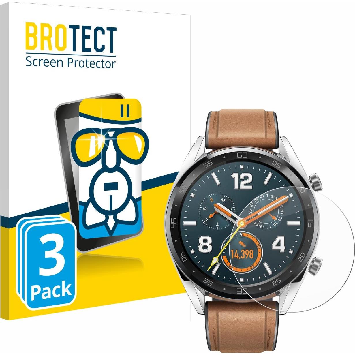 BROTECT Schutzglas Schutzfolie Glas Folie Displayschutz klar, Smartwatch Schutzfolie, Transparent