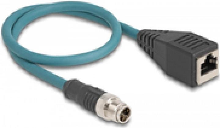 Actual product image Delock M12 adapter cable X-coded 8 pin plug to RJ45 socket 50 cm (S/FTP, CAT6a, 0.50 m)