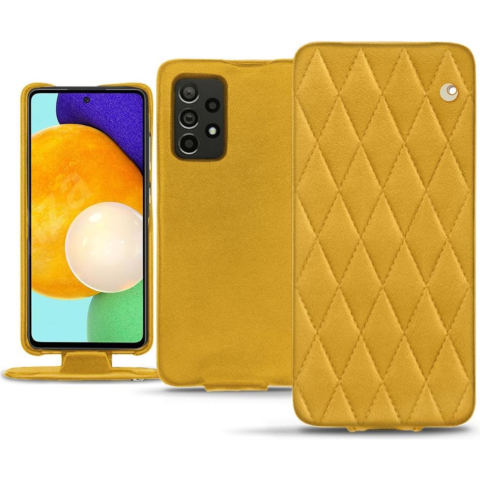 Noreve Lederschutzhülle vertikal (Samsung Galaxy A52), Smartphone Hülle, Orange