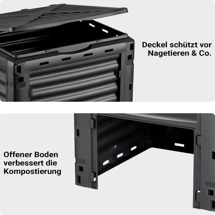 Produktbild Wiltec Gartenkomposter 300l Komposter 61x61x82cm Schnellkomposter Kompostierer (300 l)