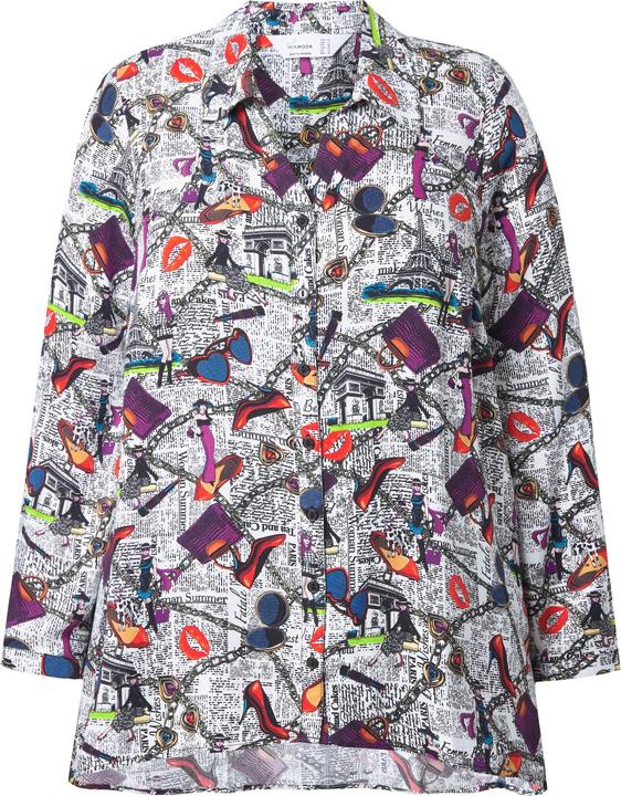 Produktbild Miamoda Bluse, A-Linie, Alloverdruck, gerundeter Saum (52)