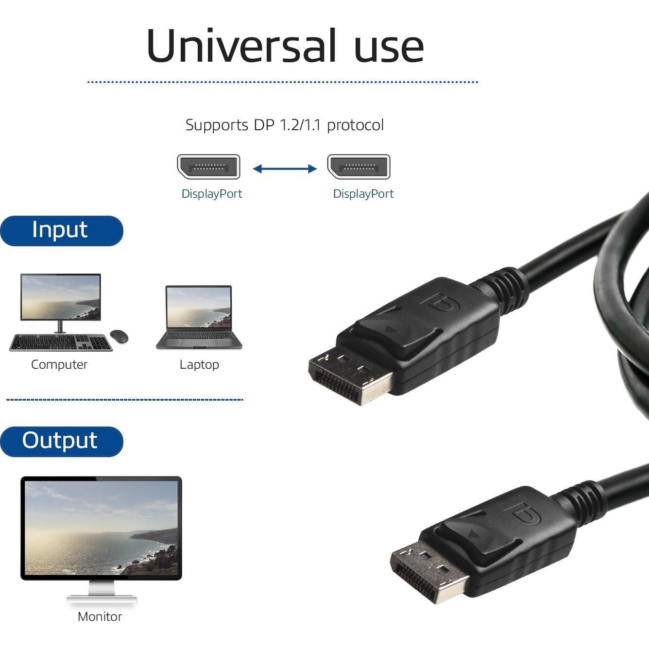 Thumbnail - ACT DisplayPort cable-DisplayPort(M) to DisplayPort(M) (2 m, DisplayPort), Video Kabel