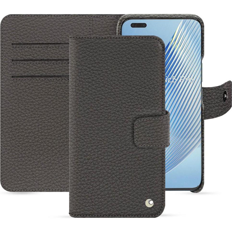 Noreve Lederschutzhülle Honor Magic5 Pro (Honor Magic5 Pro), Smartphone Hülle, Grau