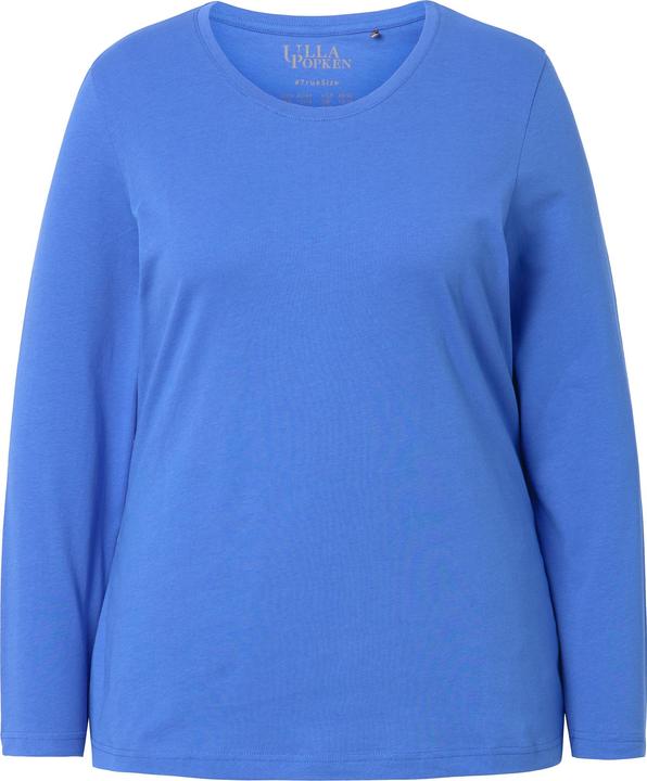 Actual product image Ulla Popken Basic Round Neck Long Sleeve Slim Fit Cotton Tee (58)