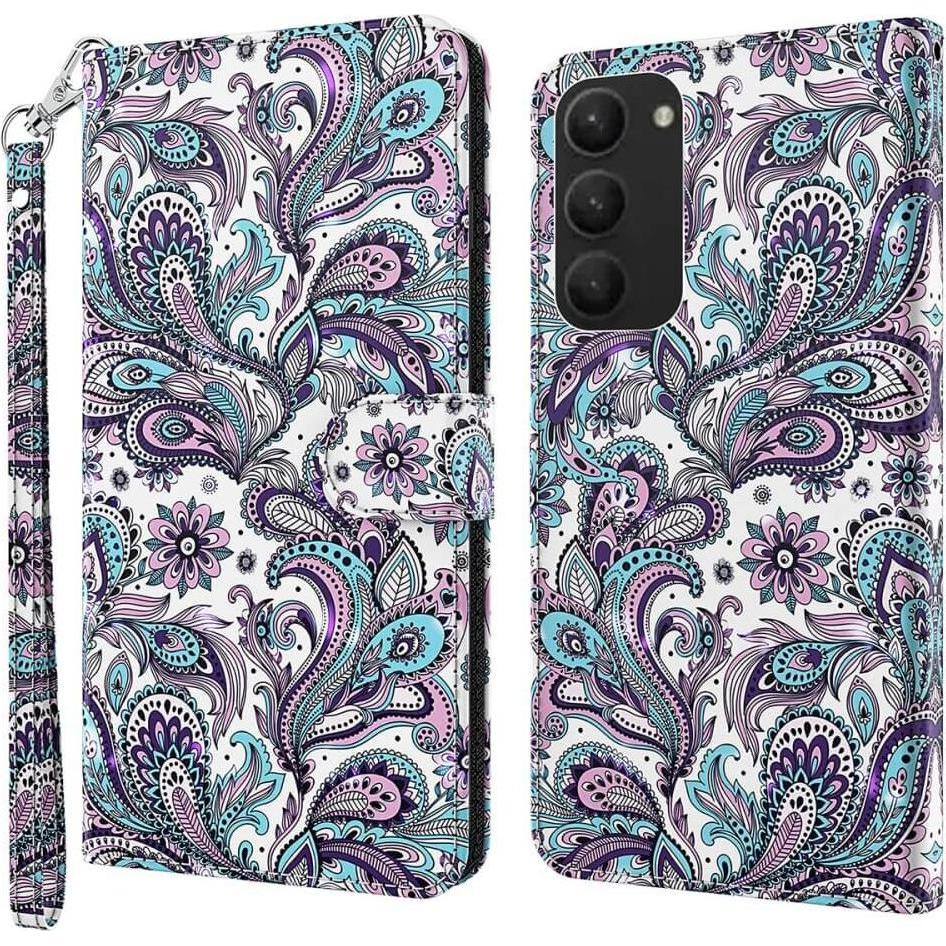 Thumbnail - Cover-Discount Etui Glitzer Effekt Paisley (Samsung Galaxy S24+), Smartphone Hülle, Mehrfarbig
