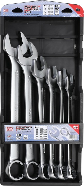 Immagine prodotto BGS Serie di chiavi combinate anello-forchetta extra lunghe 34 - 50 mm 6 pz. (50 mm, 38 mm, 34 mm, 36 mm, 41 mm, 46 mm)