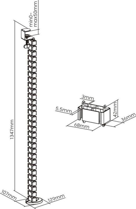 Actual product image myWall Flexible cable routing (Cable hole, 134.70 cm)