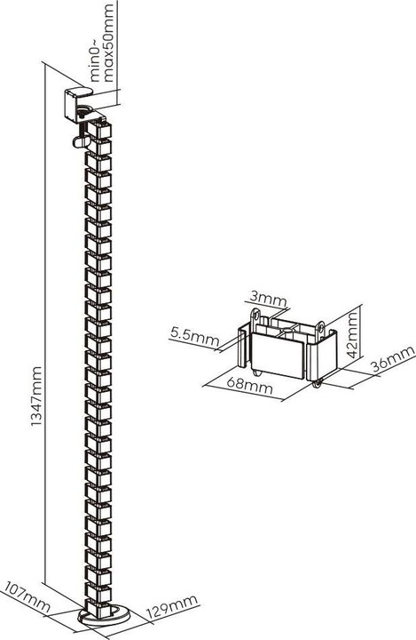 Produktbild myWall Flexible Kabelführung (Kabelschlauch, 134.70 cm)