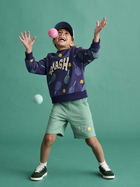 Produktbild Vertbaudet Jungen Sport-Sweatshirt mit Tennis-Print und Recycling-Polyester (110)