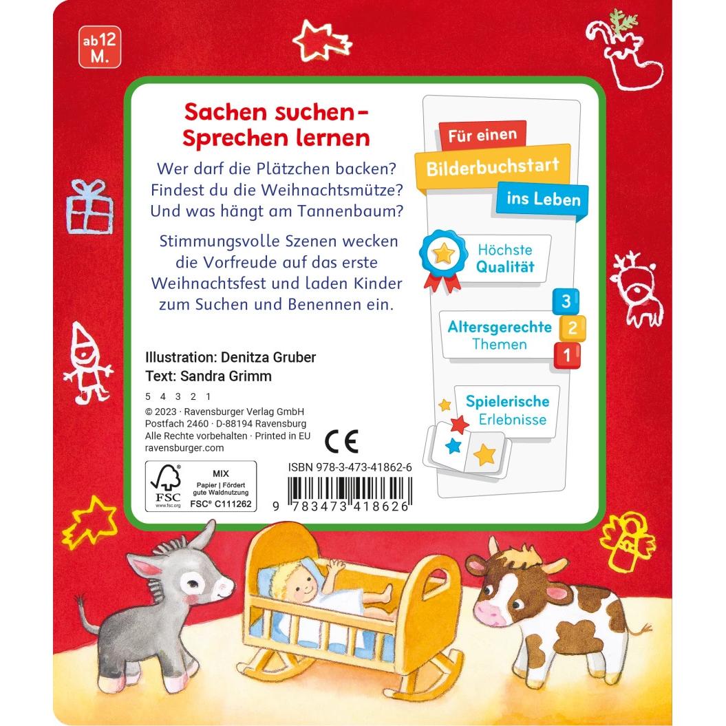 Thumbnail - Mein erstes Sachen suchen: Frohe Weihnachten, Kinderbücher von Denitza Gruber, Sandra Grimm