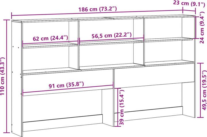 Valeurs nutritives et ingrédients vidaXL Kopfteil (186 x 23 x 110 cm)