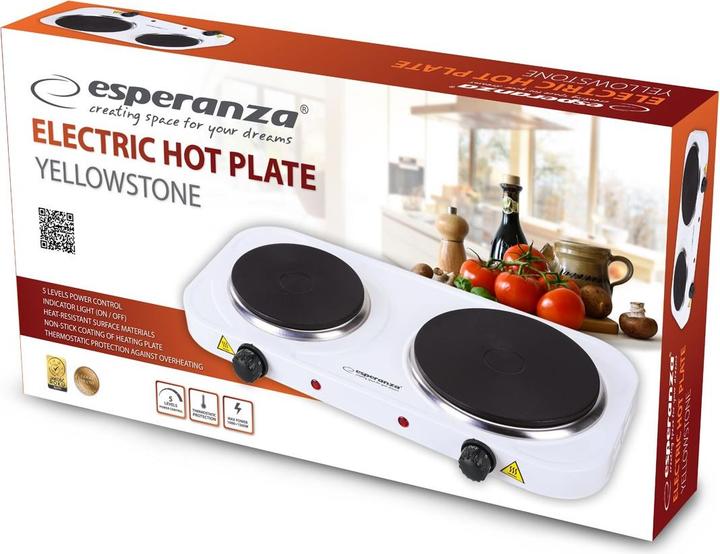 Actual product image Esperanza EKH014W Elektroherd 2 Zonen Weiss