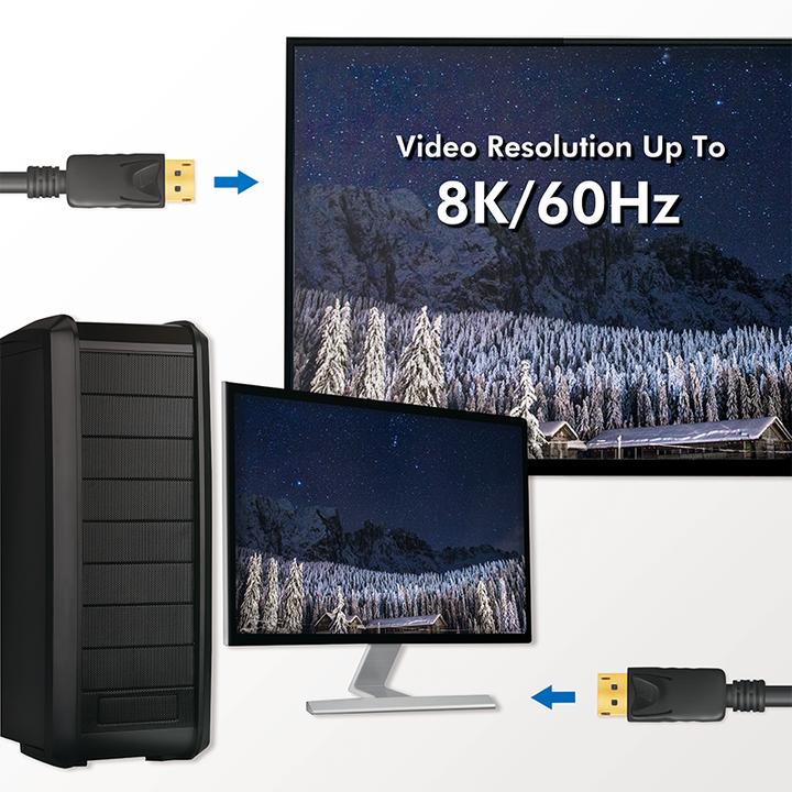 Produktbild LogiLink DisplayPort 1.4 Anschlusskabel, 5,0 m, schwarz DisplayPort Stecker (5 m, DisplayPort, 1.4)