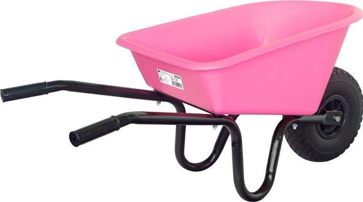 Produktbild FORT Kinderschubkarre 20 l rosa montiert mit PU-Rad