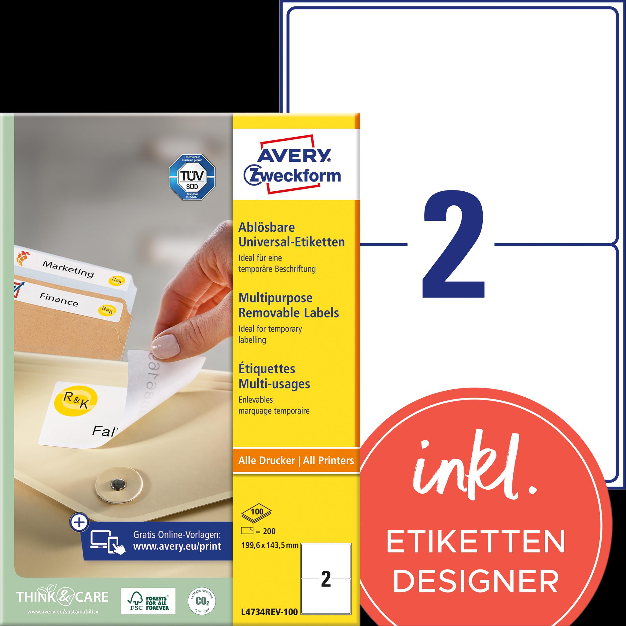 Thumbnail - Avery, Etiketten, Universal-Etiketten, ablösbar
