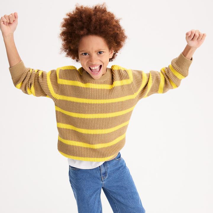 Produktbild La Redoute Collections Gestreifter Rippstrick-Pullover mit Rundhalsausschnitt (152)