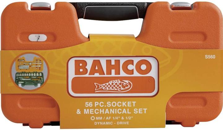 Produktbild Bahco 1/4"- und 1/2"-Steckschlüssel-Satz, metrisch, Doppelsechskant, inklusive Umschaltknarre mit schla (1/2", 1/4")