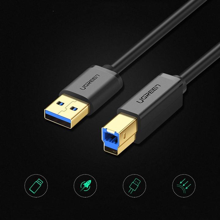 Produktbild Ugreen Printer Cable USB 3.0 A-B US210, 1m (black) (1 m, USB 3.0)