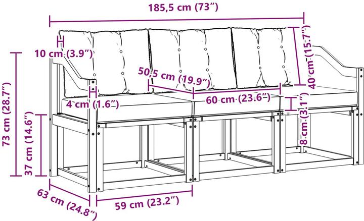 Produktbild vidaXL Outdoor-Sofa