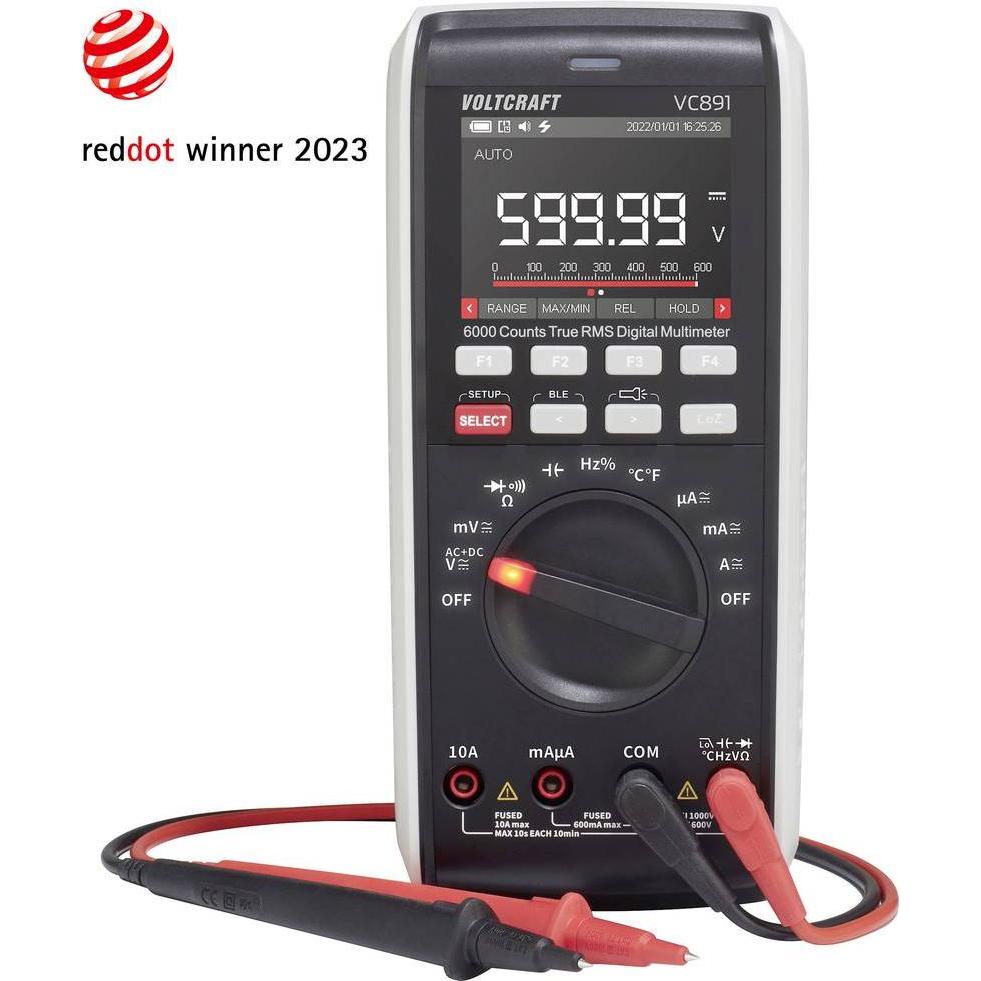 Voltcraft, Multimeter, VC891 Hand-Multimeter kalibriert (ISO) digital Datenlogger CAT III 100 (CAT III 1000V, CAT IV 600...