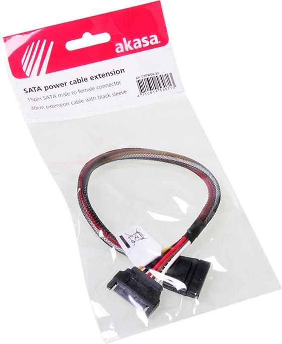 Actual product image Akasa SATA Power Extension - 30cm (30 cm, 15 pin S-ATA)
