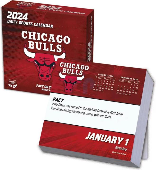 Produktbild NBA - Chicago Bulls - Tages-Abreisskalender in einer Box 2024 (Englisch, Deutsch, Französisch, Italienisch, Spanisch)