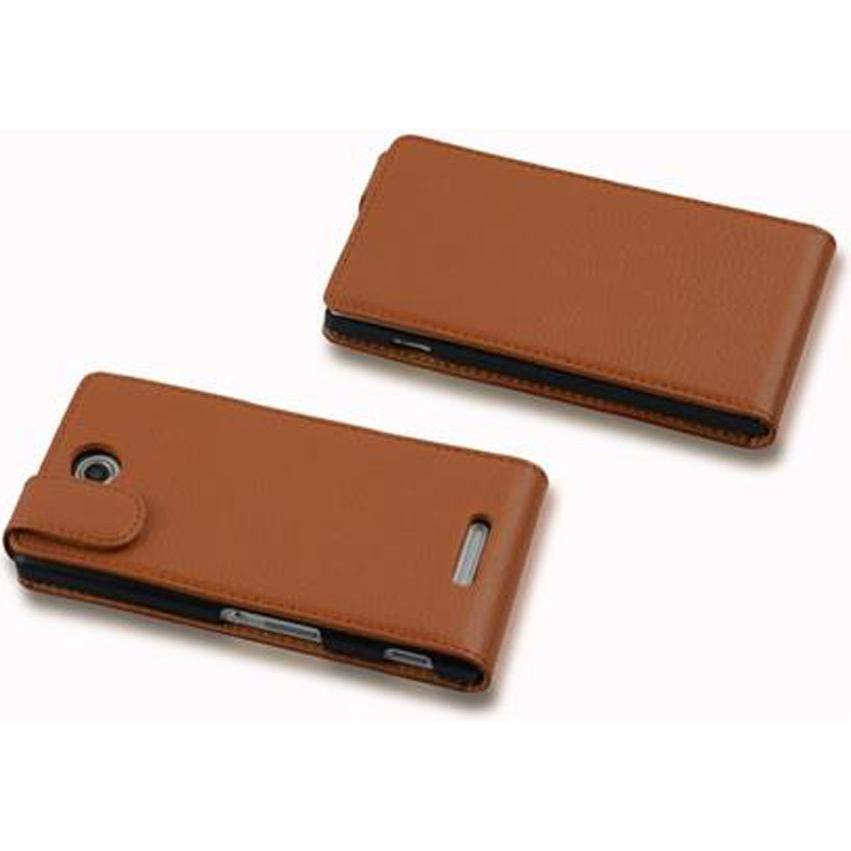 Thumbnail - Cadorabo Flip mit Struktur Cover (Sony Xperia C), Smartphone Hülle, Braun