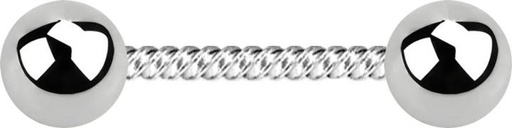 Produktbild Star Piercing Micro Barbell silber geflochten mit zwei Kugeln (ohne Messing, Chirurgenstahl 316L)