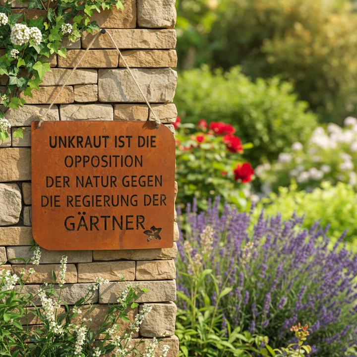 Produktbild Viana Gartenschild mit Spruch Unkraut
